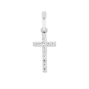 Lykken Crosses vitguld korshänge 12 x 6 mm