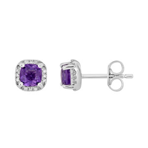 Lykken Elegance ametist-diamantörhängen