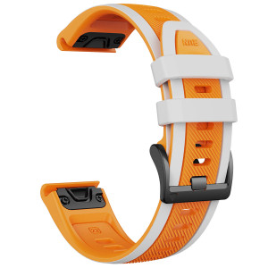 Tiera Garmin Fenix Sport silikonarmband quick release 22 mm orange-vit