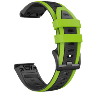 Tiera Garmin Fenix Sport silikonarmband quick release 22 mm svart-grön