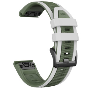 Tiera Garmin Fenix Sport silikonarmband quick release 22 mm grön-vit