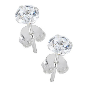 Lykken Casuals silverörhängen klar zirkonia 6 mm