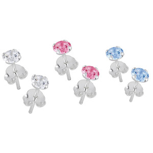 Lykken Casuals örhängesset silver 3 färger 4 mm