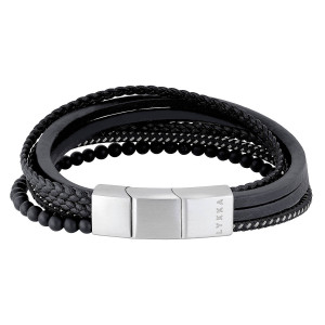 Lykken Strong läderarmband svart 21cm