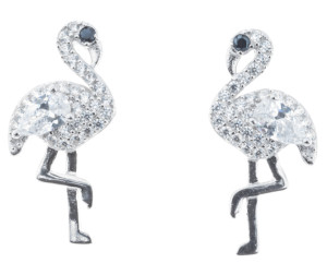 Silver Bar Flamingo pave stiftörhängen 18 mm 8418