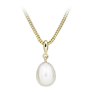 Lykken Pearls guldhänge med pärla 9 mm
