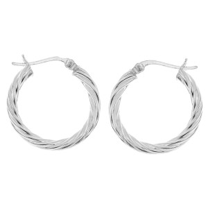 Lykken Casuals twisted creolörhängen i silver