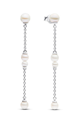 Pandora Timeless Sterling Silver shoulder-duster långa pärlörhängen 293152C01