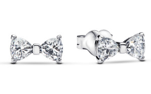 Pandora Timeless Bow silver örhänge clear 293542C01