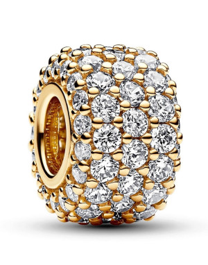 Pandora Moments Sparkling Pave Triple-row 14k Gold-plated berlock 762820C01