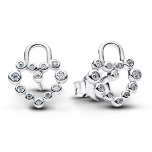 Pandora Moments silver hjärtlås örhängen 294419C01