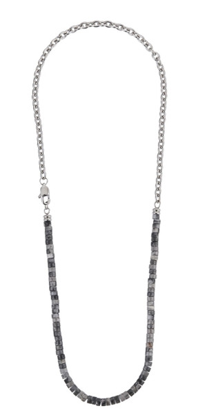 Lykken Strong jasperhalsband grått 50 cm