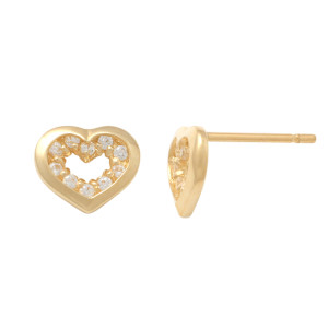 Lykken Hearts guld hjärtstiftörhängen 6 mm
