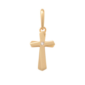 Lykken Crosses guld korshänge med zirkoner 11 mm