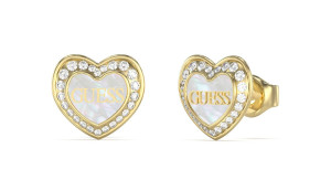 GUESS Love guldfärgade hjärtörhängen JUBE04028JWYGWHT/U