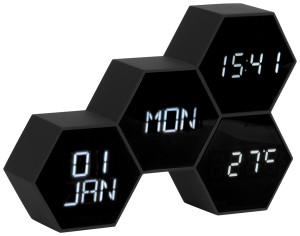 Karlsson KA5805BK väckarklocka Six In The Mix Rubberized Black