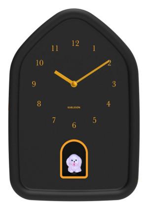 Karlsson väggklocka Modern Doggy black KA6098BK
