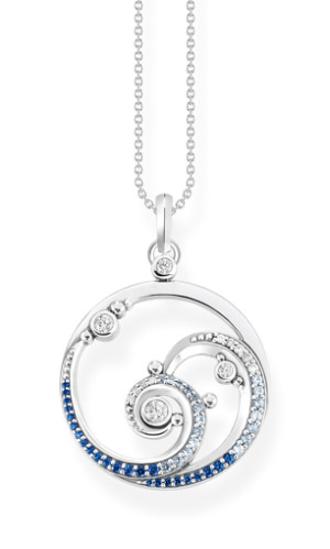 Thomas Sabo wave with blue stones halsband KE2143-644-1-L45V
