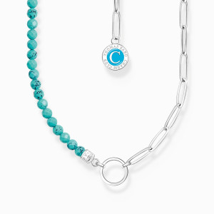 Thomas Sabo Charm Club Charmista with pearl silver berlockhalsband KE2189-007-17-L45v