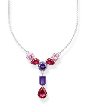 Thomas Sabo y-shape pink, violet and red zirconia halsband KE2195-477-7-L45v