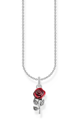 Thomas Sabo True Romance silver cold enamel halsband med ros KE2219-664-10-L45V