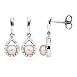 Lykken Pearls pärla silverörhängen zirkonia
