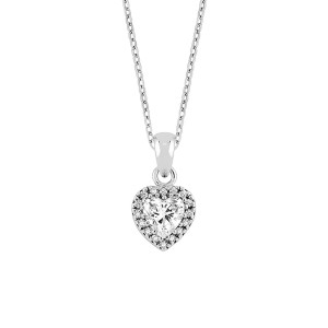 Lykken Hearts halo halsband silver