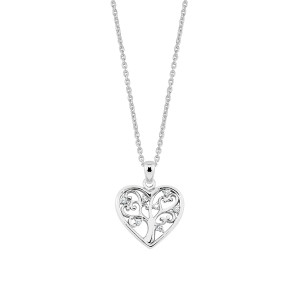 Lykken Symbols hjärthalsband silver livets träd LYS25077