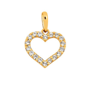 Lykken Hearts guld hjärta hänge cz