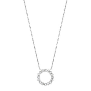 Lykken Casuals silver halsband zirkon ringa 42+3cm