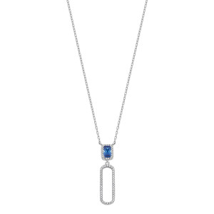 Lykken Casuals silver halsband zirkon 42+3cm