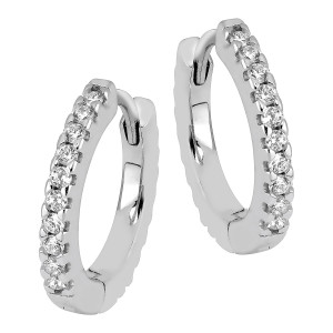 Lykken Casuals silverfärgade zirkonia örhängen stora 15 mm