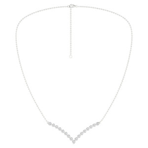 Lykken Elegance halsband med diamanter Chevron 42+3cm