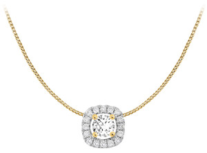 Lykken Halo diamantberlock i gulguld 7,3 mm
