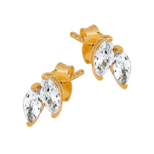 Lykken guldpläterade silverörhängen med zirkonia 8,7 mm