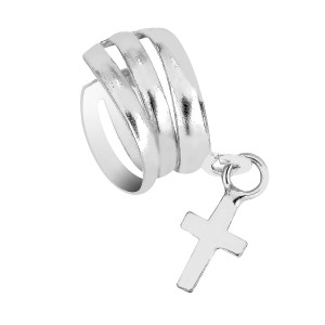Lykken Casuals risti ear cuff silver örhängen