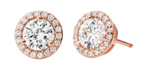Michael Kors roseguldfärgat halo silverörhängen MKC1035AN791