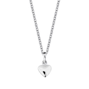 Lykken silver dophjärta halsband