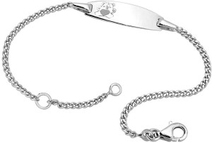 Lykken barn silver armband med bricka teddy
