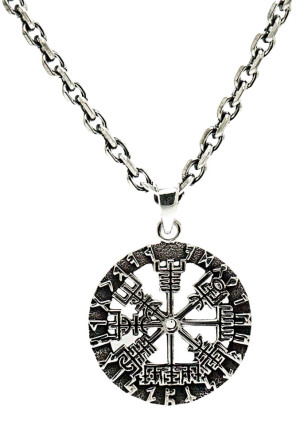 Northern Viking Jewelry Vegvisir Rune Circle hänge NVJ-H-RS040
