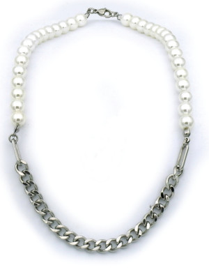 Rocks Steel pärlhalsband för män stål 45 cm P.SH.9,5-45