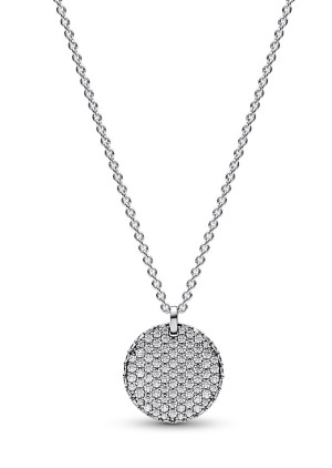 Pandora Timeless Pave Round Sterling silver halsband 392632C01-45