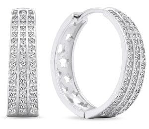 Lykken Casuals tripple rad Eternity silverhoops