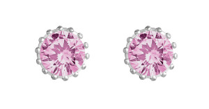 Lempikoru Bud solitär örhängen silver pink platinerat 8 mm 33 073 06 000