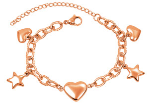 Bosie Hjärtan & Stjärnor roseguld armband ankelkedja SL2454R