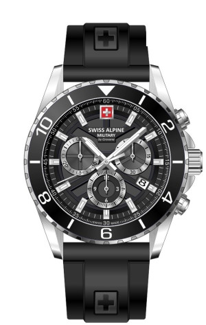 Swiss Alpine Military Sentinel Chronograph PU black 7073.9837