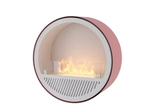 INFIRE INCYRCLE WALL SLIM LINE RÓŻOWO-BIAŁY Biokominek okrągły do zawieszenia