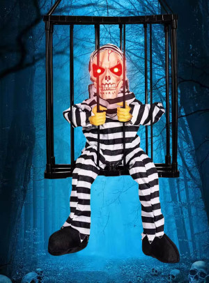 Animierte Halloween  Figuren im Käfig - Variante Sträfling - Halloween Zubehör