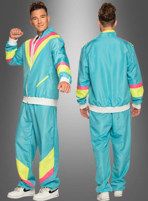 80er Trainingsanzug blau - Variante L 50 - Junggesellenabschied, Karneval, Mottoparty Zubehör für Herren