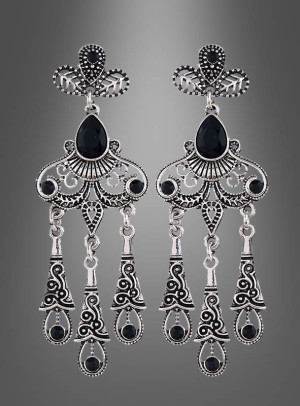 Elegante Ohrringe für Damen silber - Variante 5 Dreier Hänger - Abiparty, Karneval, Mottoparty, Silvester Damen
